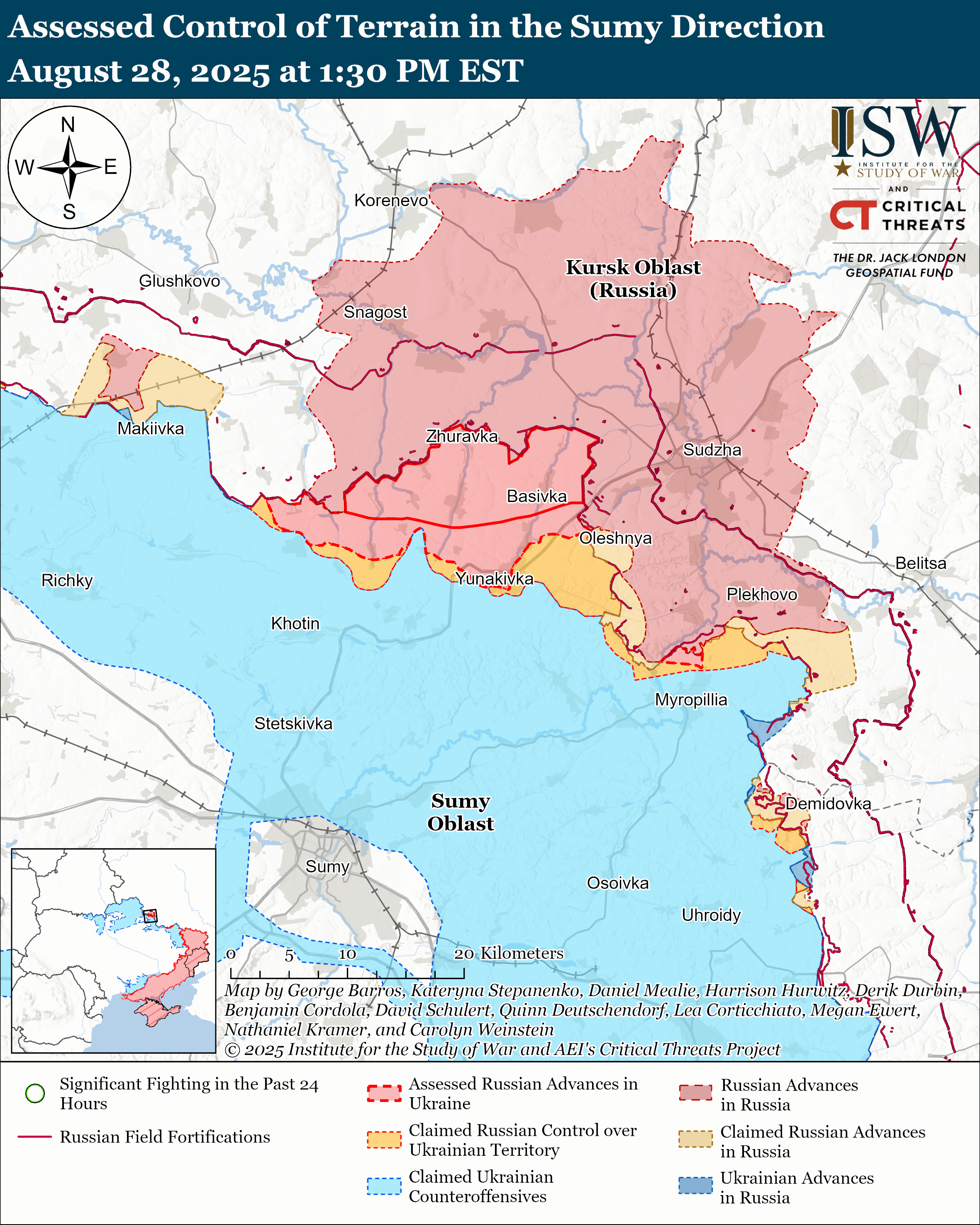 Війська РФ намагаються прорвати фронт, ЗСУ тримають оборону: карти ISW